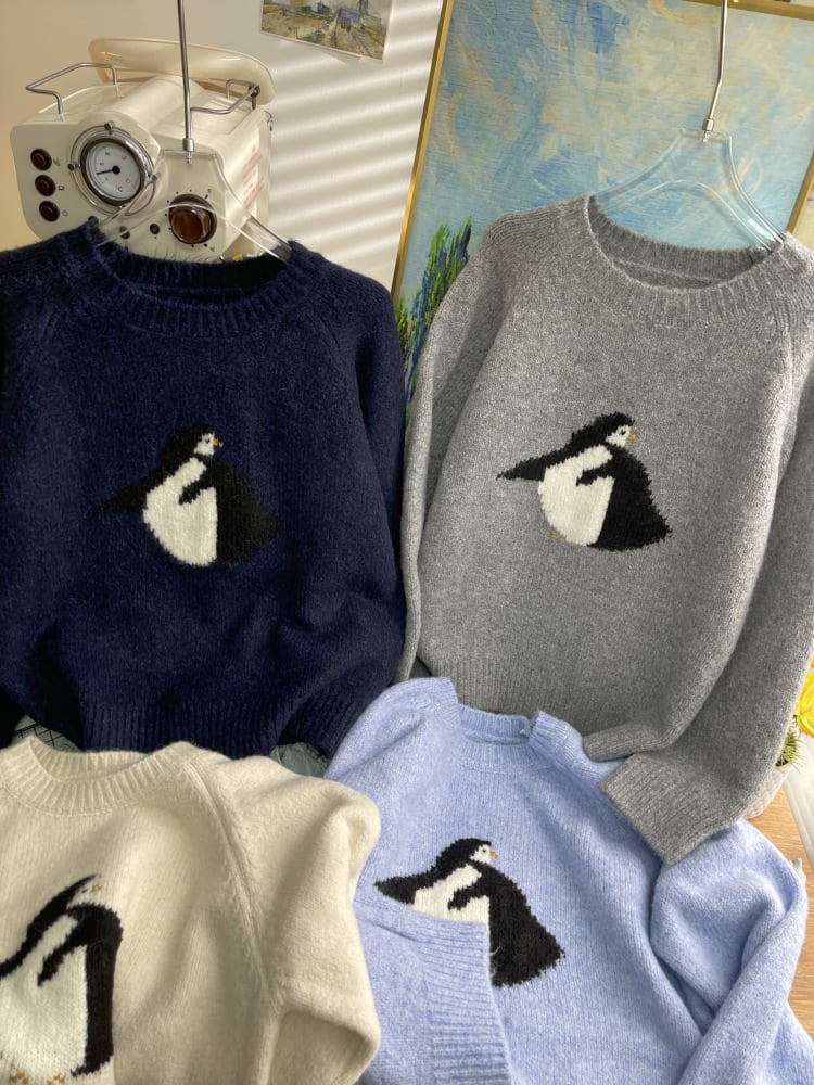【tops】クルーネックニットセーター　M26613