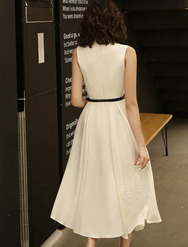 【dress】ノースリーブAラインロングフレアワンピース Q8438