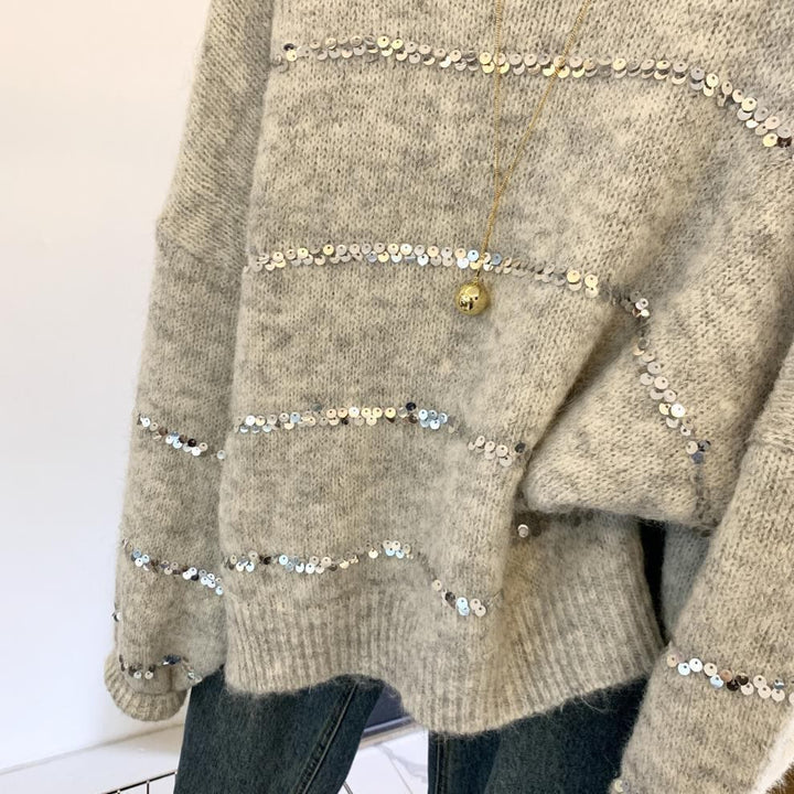 【tops】スパンコールニットセーター　M29252