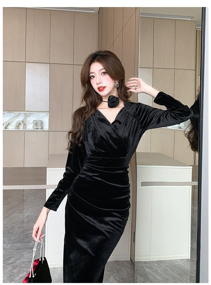 【dress】ベルベットデートワンピース　M18271