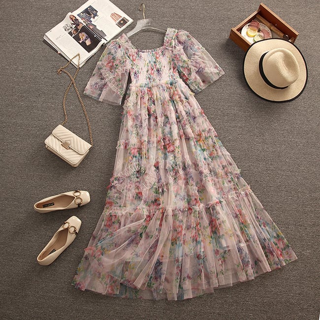 【dress】人気を独占中 エレガント花柄ワンピースオシャレ　M17193