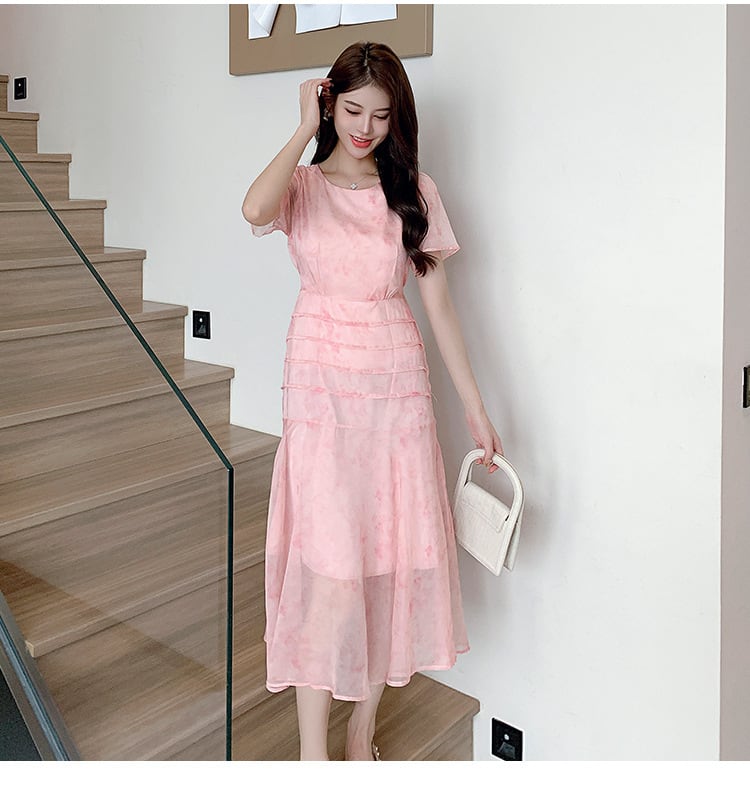 【dress】輝いて超人気 ! エレガント花柄ワンピース　M17441