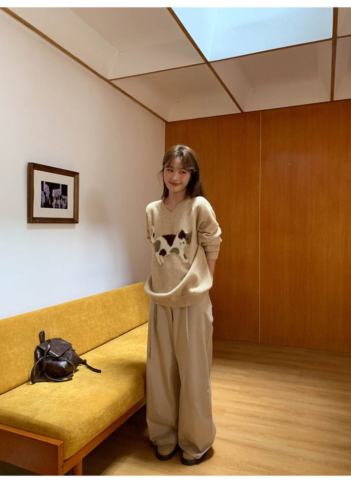 【tops】ジャカードニットセーター　M26785
