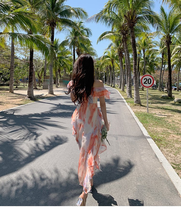 【dress】お洒落旅行スウィート不規則 イレギュラーワンピース　M16762