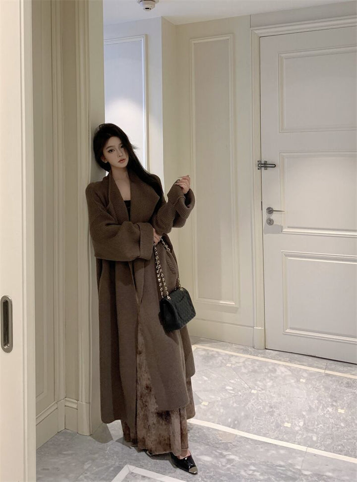 【outer】ロング丈ニットカーデ　M27936