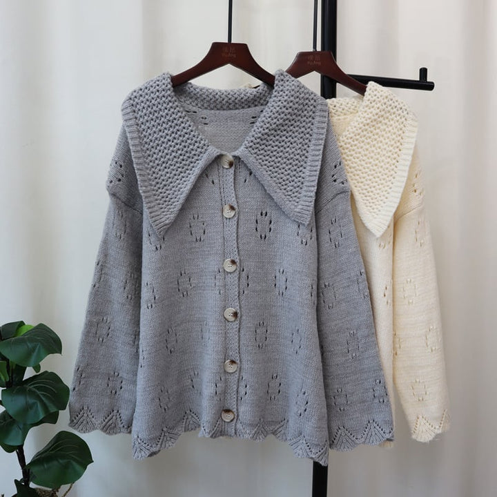 【outer】カットワークニットカーデ　M25737