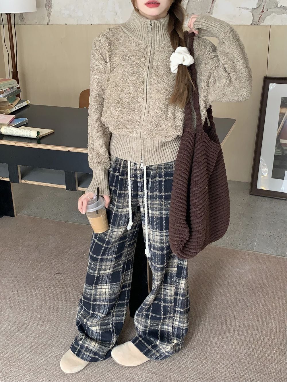 【outer】ファスナーニットカーデ　M26913