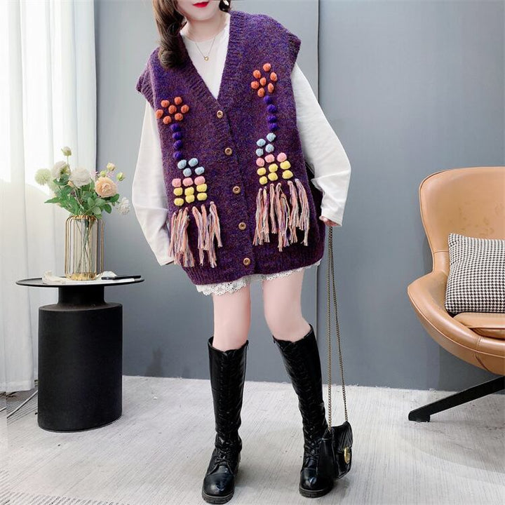 【tops】Vネックニットベスト　M28703