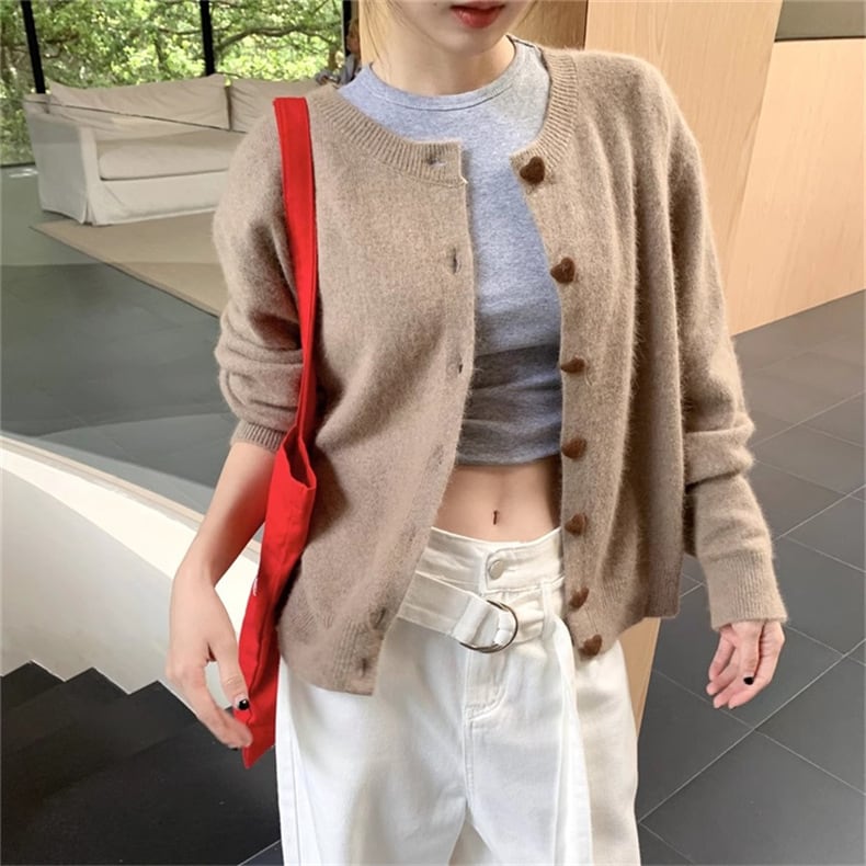 【outer】クルーネックニットカーデ　M25853