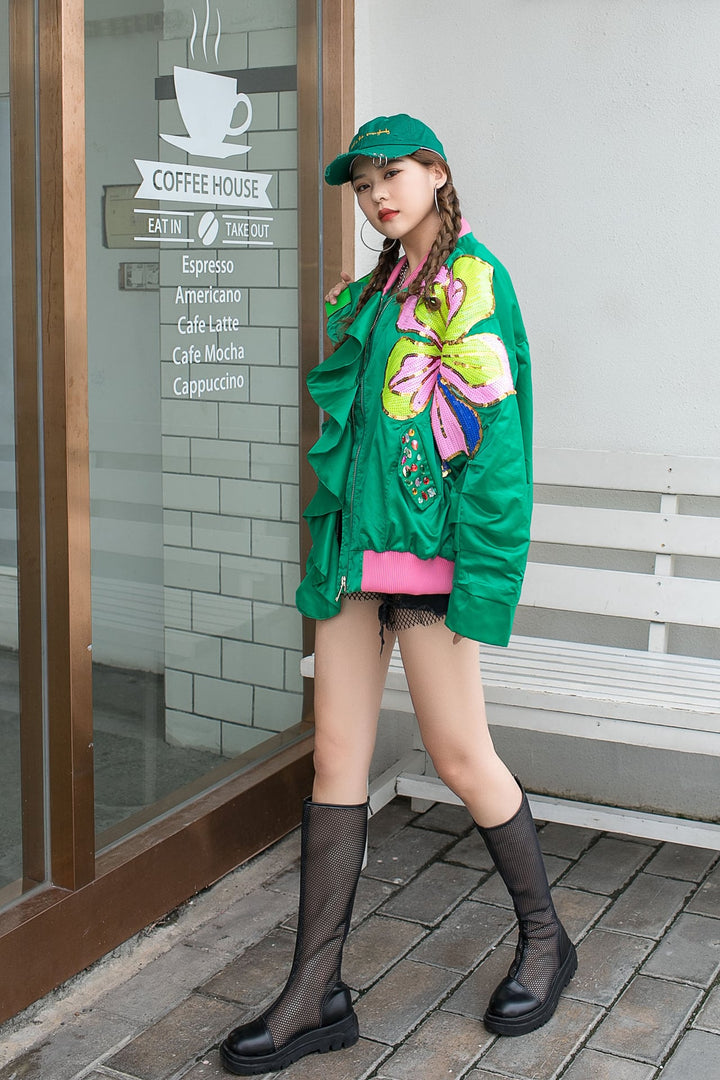 【outer】スパンコールスカジャン　N2016