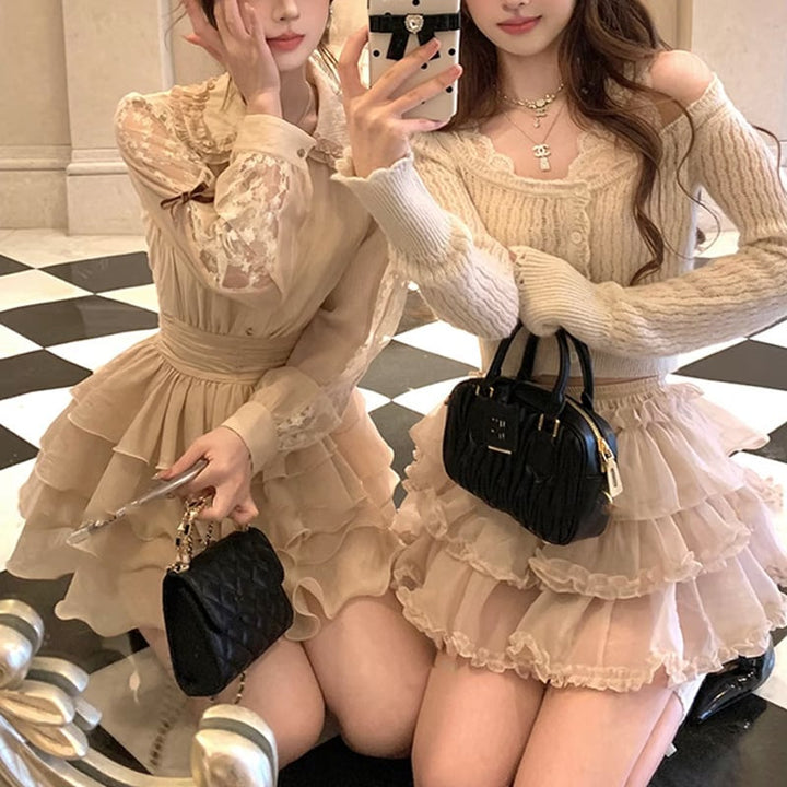 【dress】レースドッキングワンピース　M26549