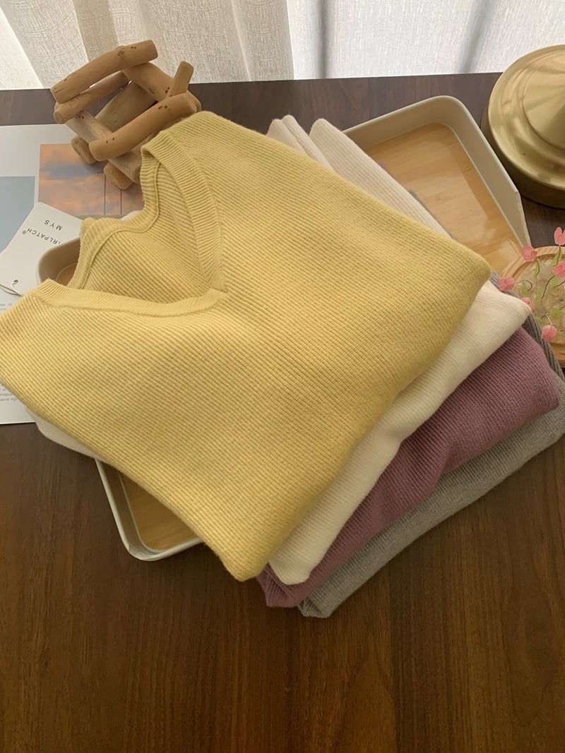 【tops】Vネックニットトップス　M26835