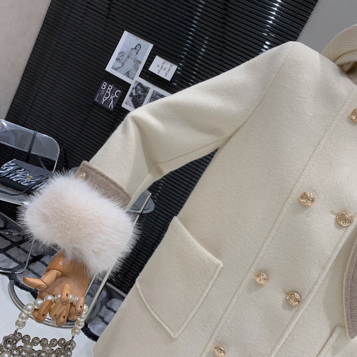 【outer】ファーダブルボタンコート　M27635