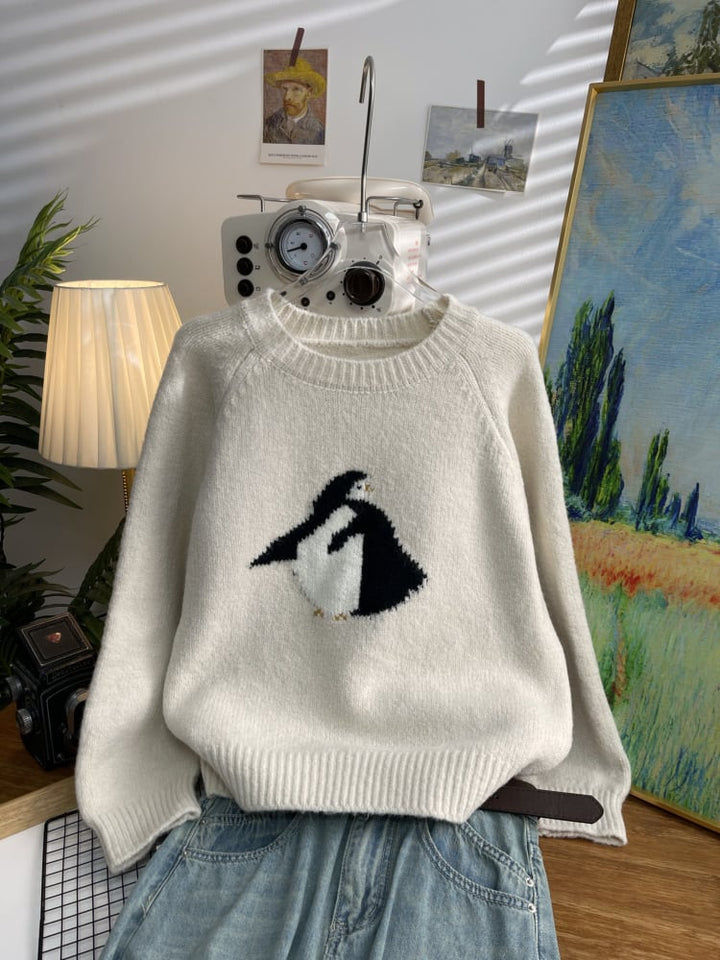【tops】クルーネックニットセーター　M26613