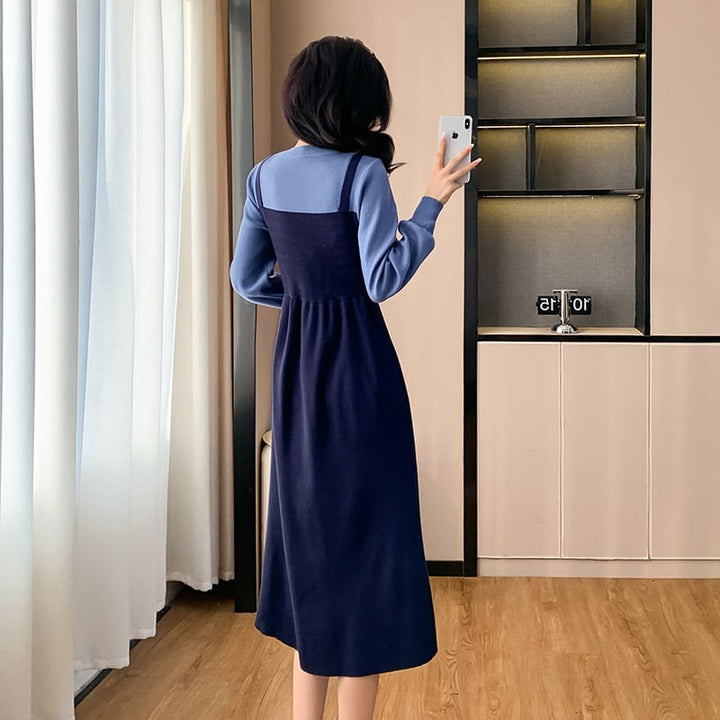 【dress】切り替えニットワンピース　M26645