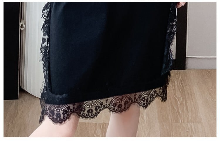 【dress】絶対欲しいレース切り替えTシャツワンピース　M17164