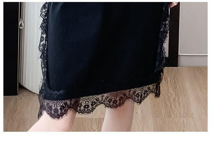 【dress】絶対欲しいレース切り替えTシャツワンピース　M17164