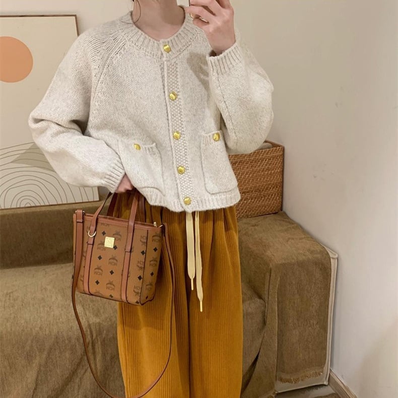 【outer】クルーネックニットカーデ　M26554