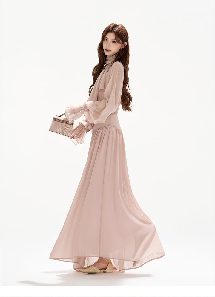 【dress】ボウタイロングワンピース　N3492