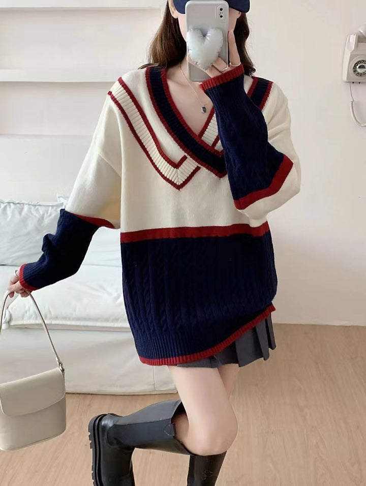 【tops】Vネックニットセーター　M26616