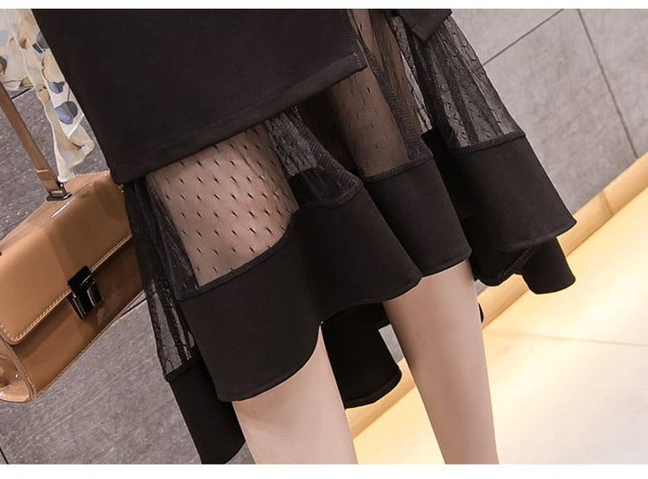【bottoms】不規則 イレギュラーハイウエストスカート　M16955