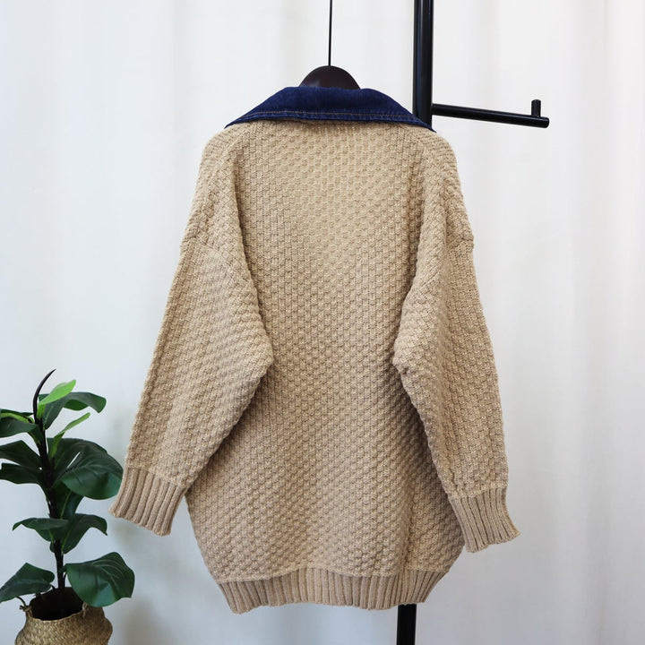 【outer】デニムドッキングニットカーデ　M18073