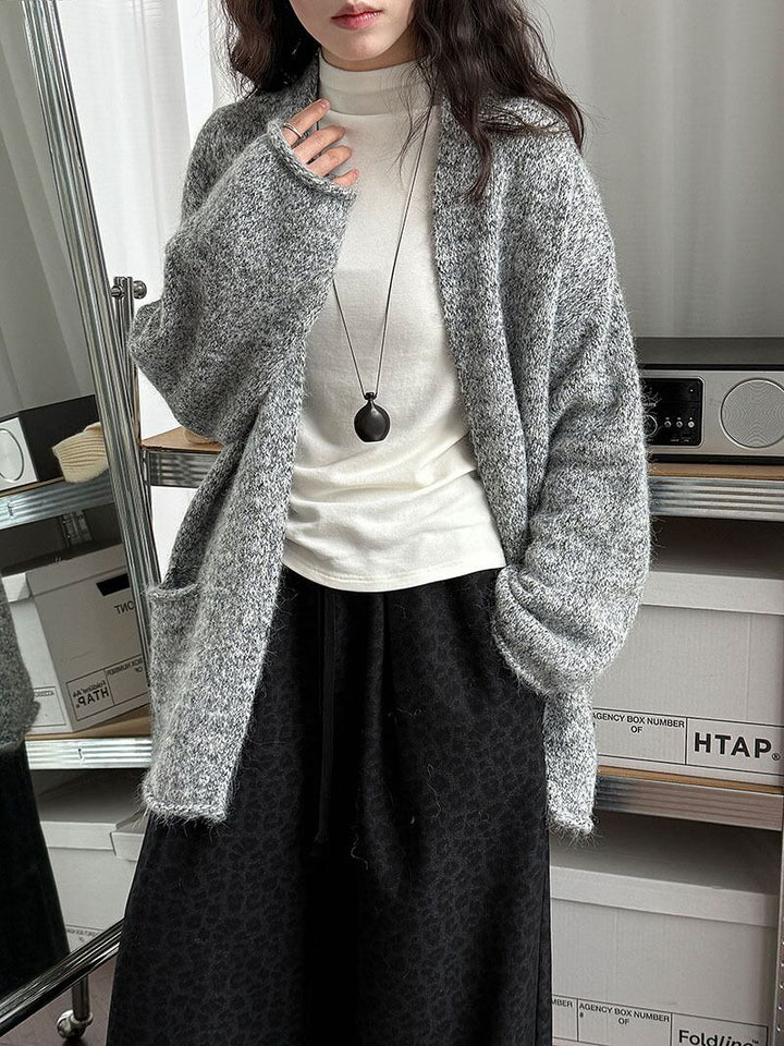 【outer】ロングニットカーディガン Q7301