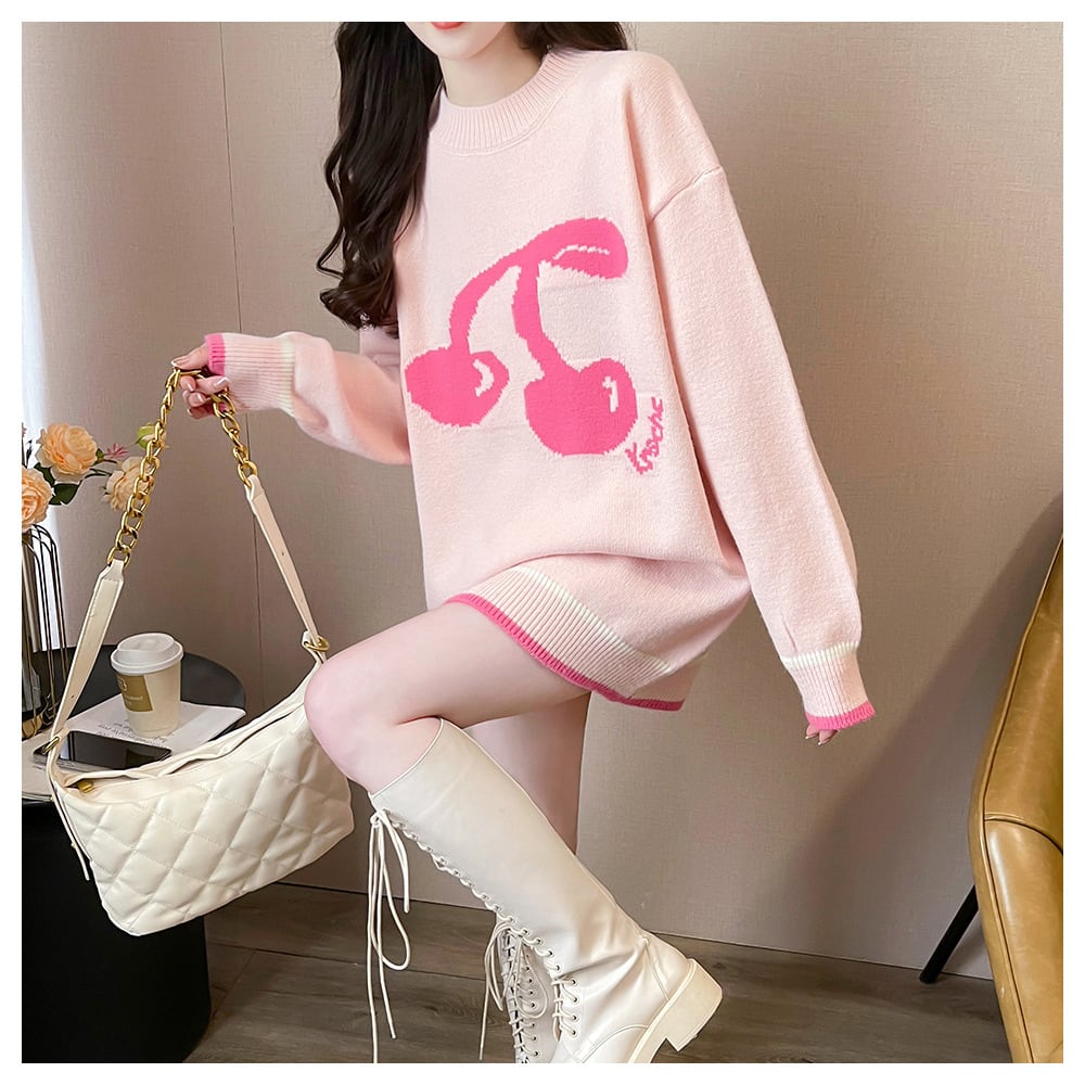 【tops】ジャカードニットセーター　M26602