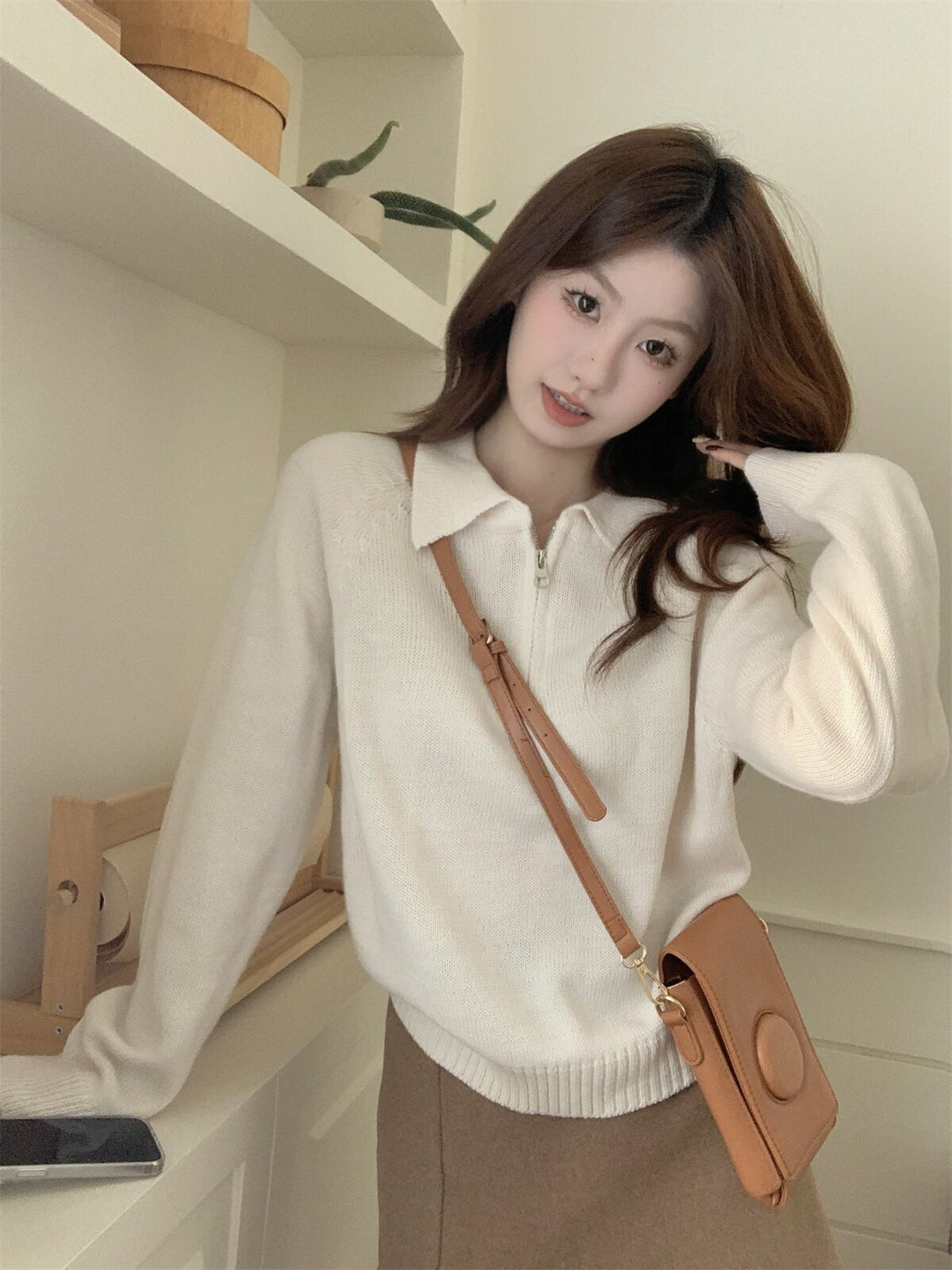 【tops】ファスナーニットセーター　M27061