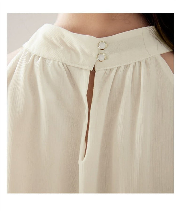 【tops】好感度UPノースリーブエレガントシャツトップス　M16869