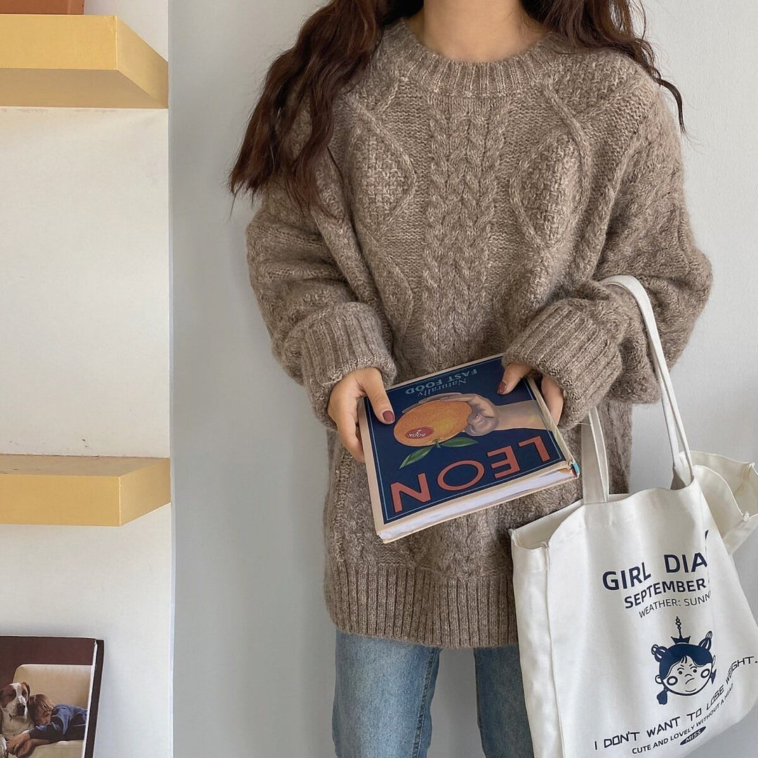 【tops】クルーネックニットセーター　M19014