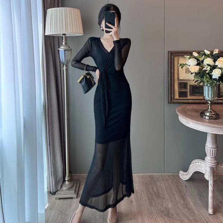 【dress】Vネックマーメイドデートワンピース　M17716