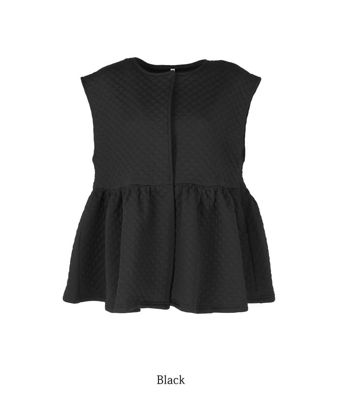 【tops】ペプラム裹起毛ジレ　M18389