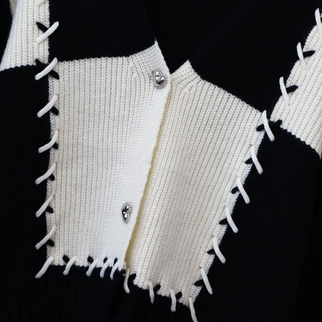 【outer】配色Vネックニットカーデ　M18263