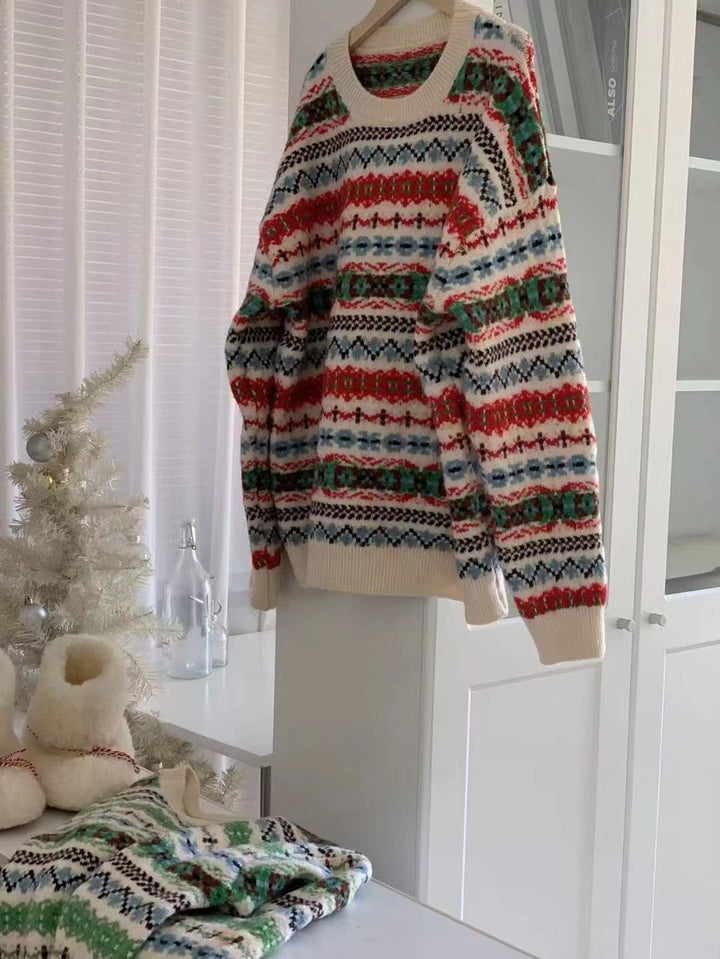 【tops】ジャカードニットセーター　M27261