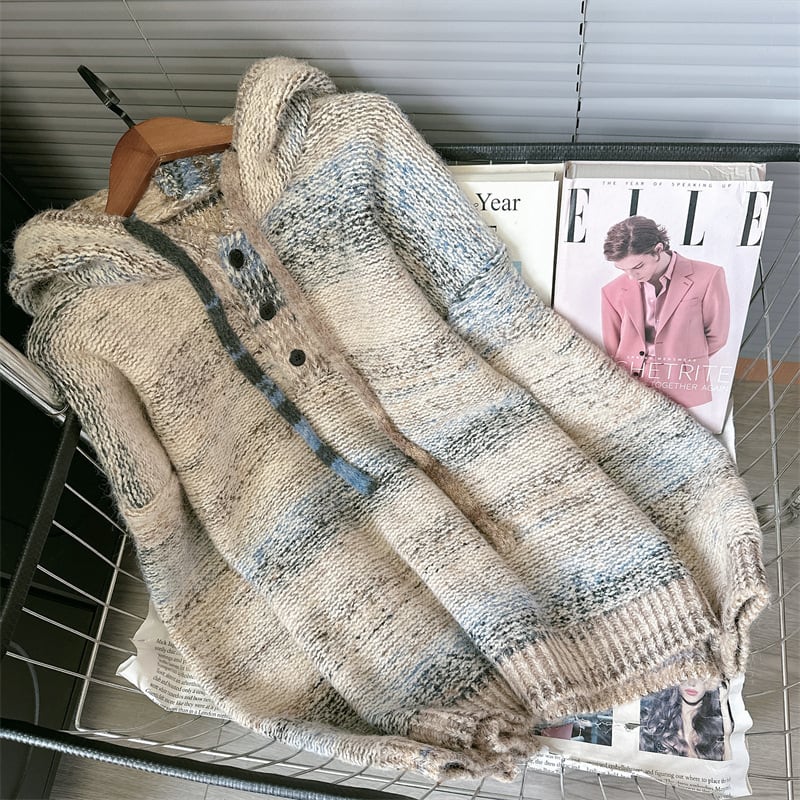 【tops】フード付きニットセーター　M26391