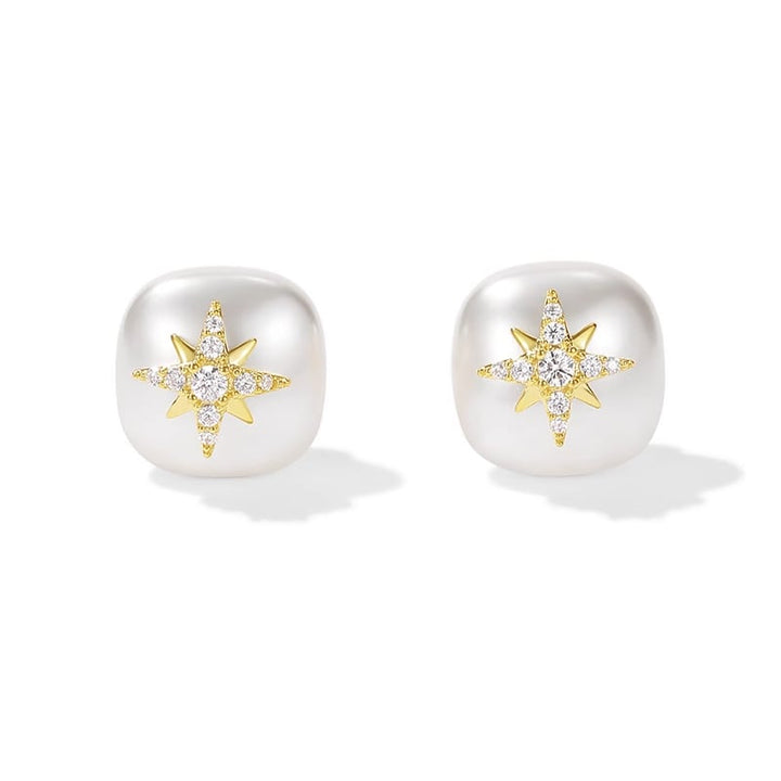 【小物】八芒星パールピアス Q7525