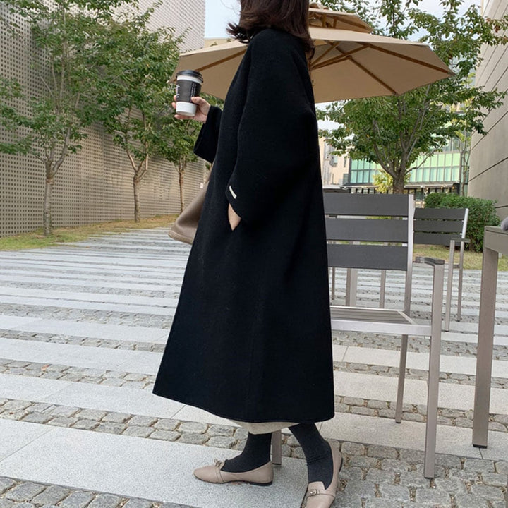 【outer】Vネックカラーコート　M17911