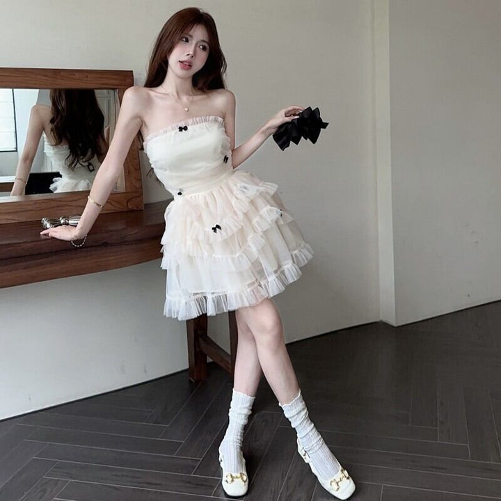 【dress】ベアトップチュールワンピース　M30151