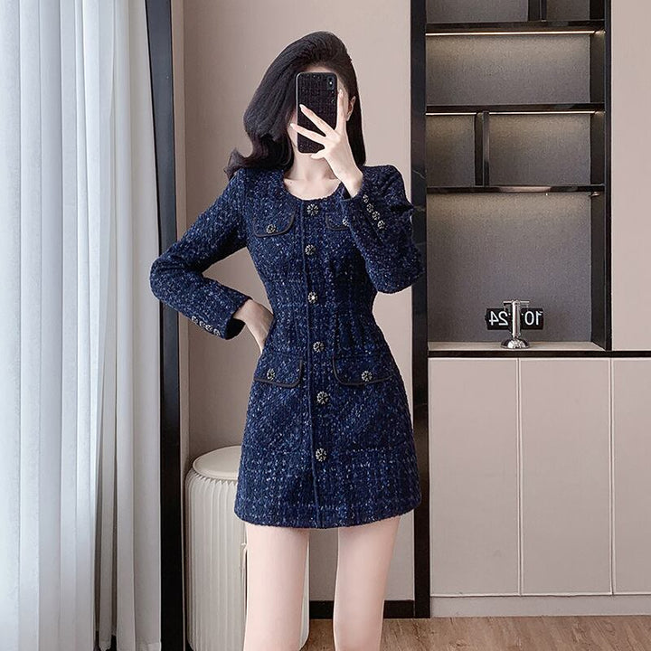 【dress】ツイードチェック柄ワンピース　M27658