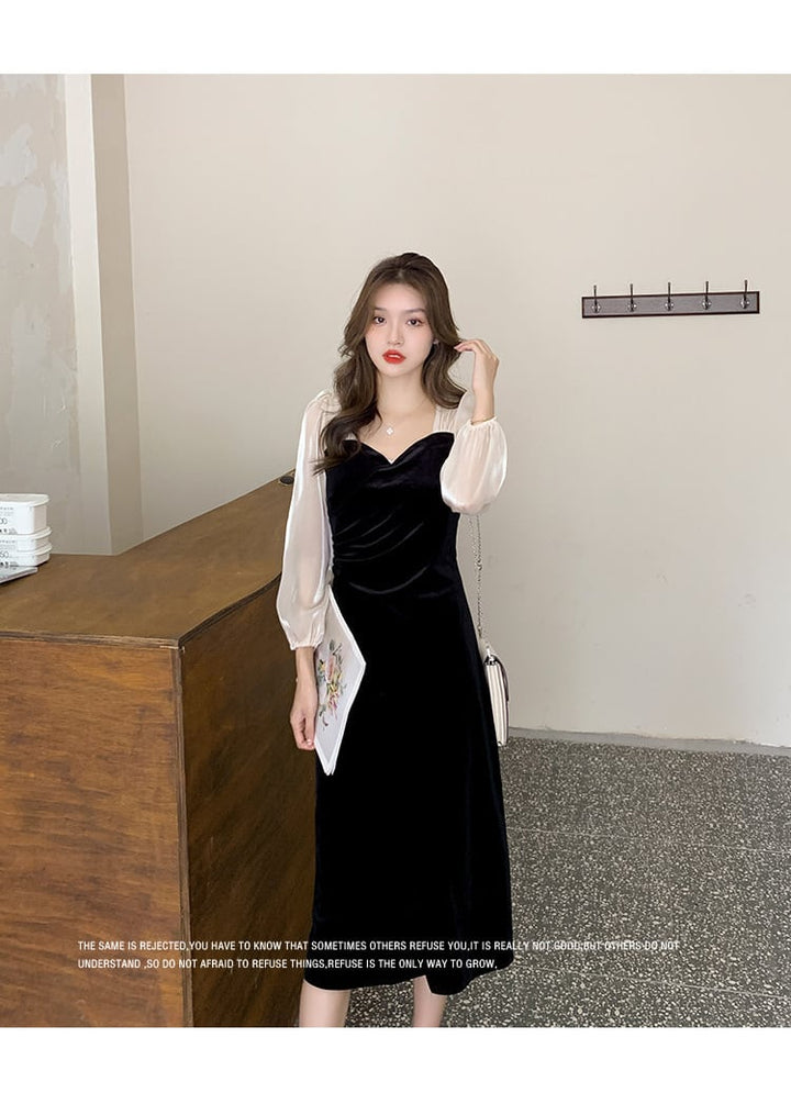 【dress】知的で品の良い♡エレガント切り替えワンピース　M17261