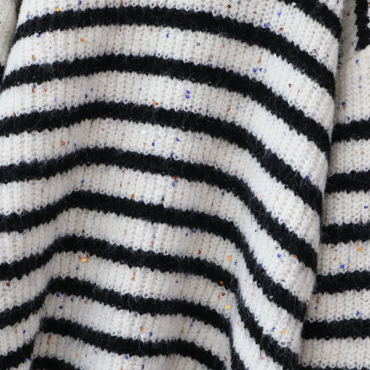 【tops】ボーダー柄ニットセーター　M27014