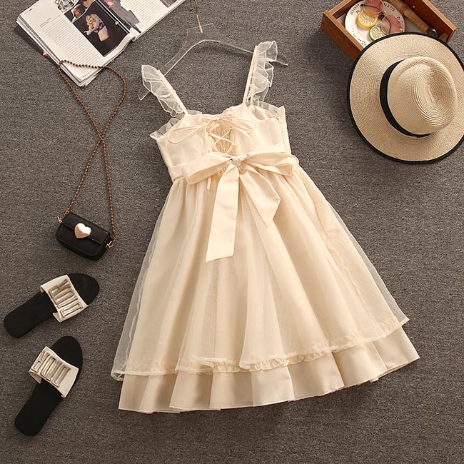 【dress】優しい雰囲気スウィートキャミワンピース着瘦せ　M17211