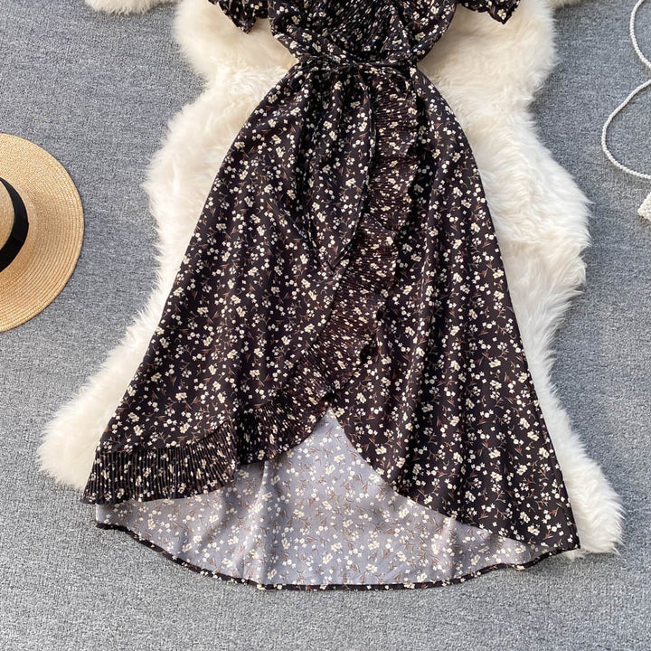 【dress】優しい雰囲気スウィート花柄ワンピース着瘦せ　M17382