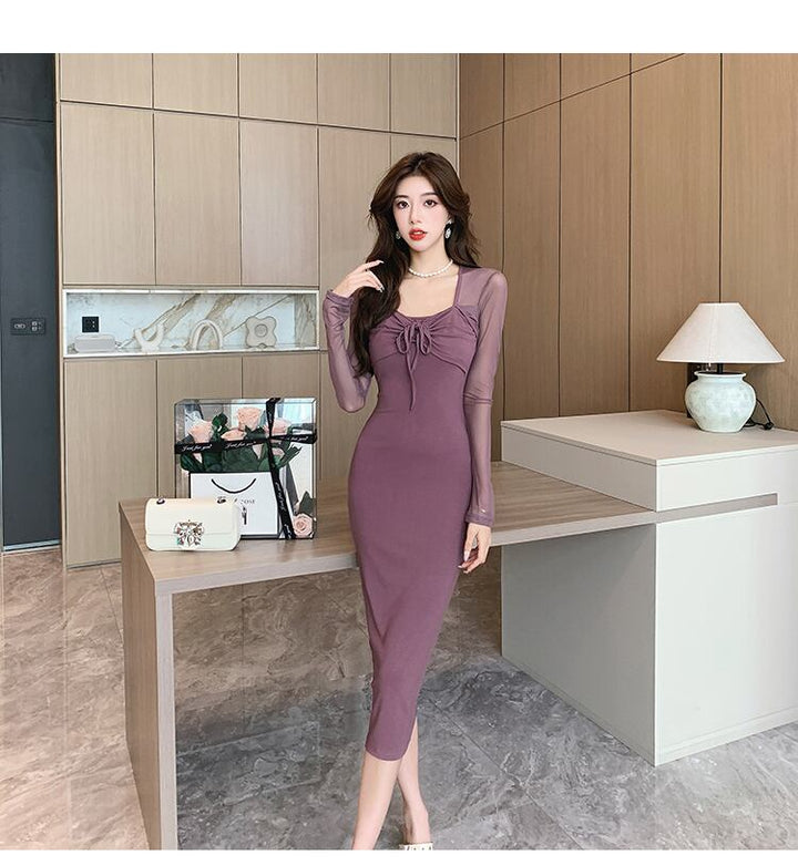 【dress】チュールコンビワンピース　M29493