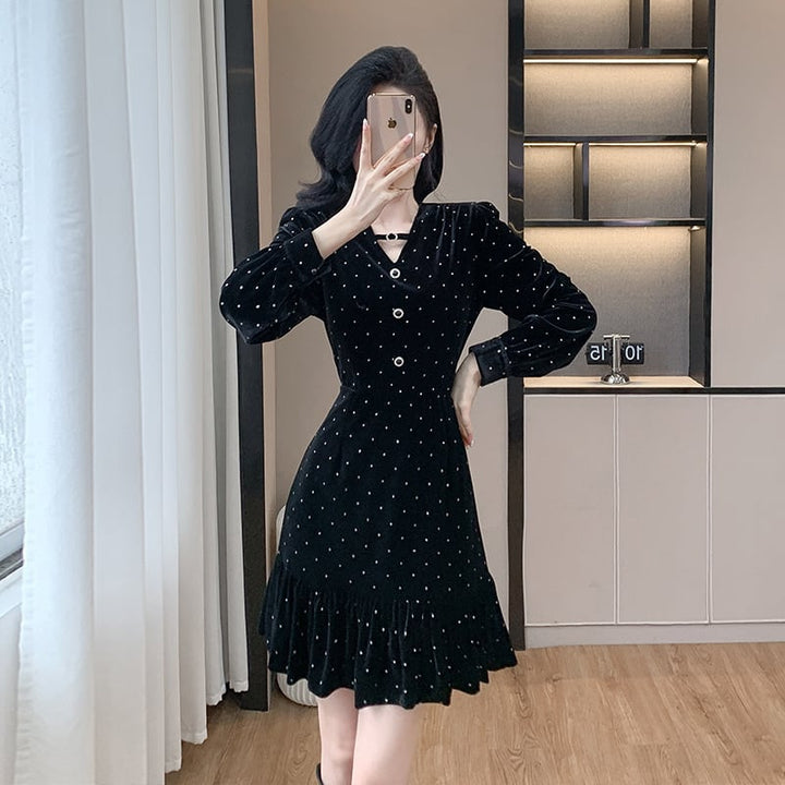 【dress】ドット柄ワンピース　M26485