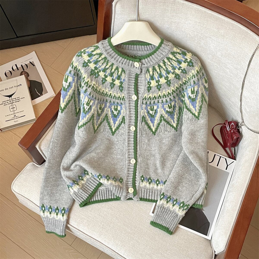 【outer】クルーネックニットカーデ　M29186