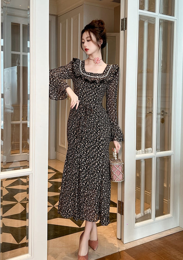 【dress】フリル花柄ワンピース　M27009