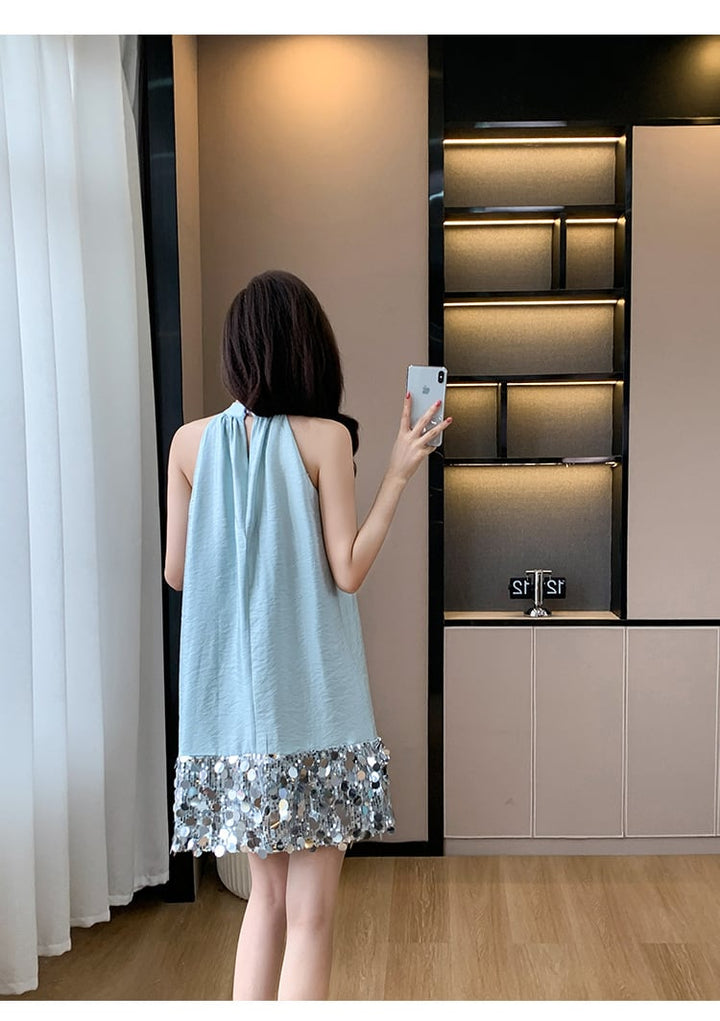 【dress】キラキラノースリーブワンピース　M24338