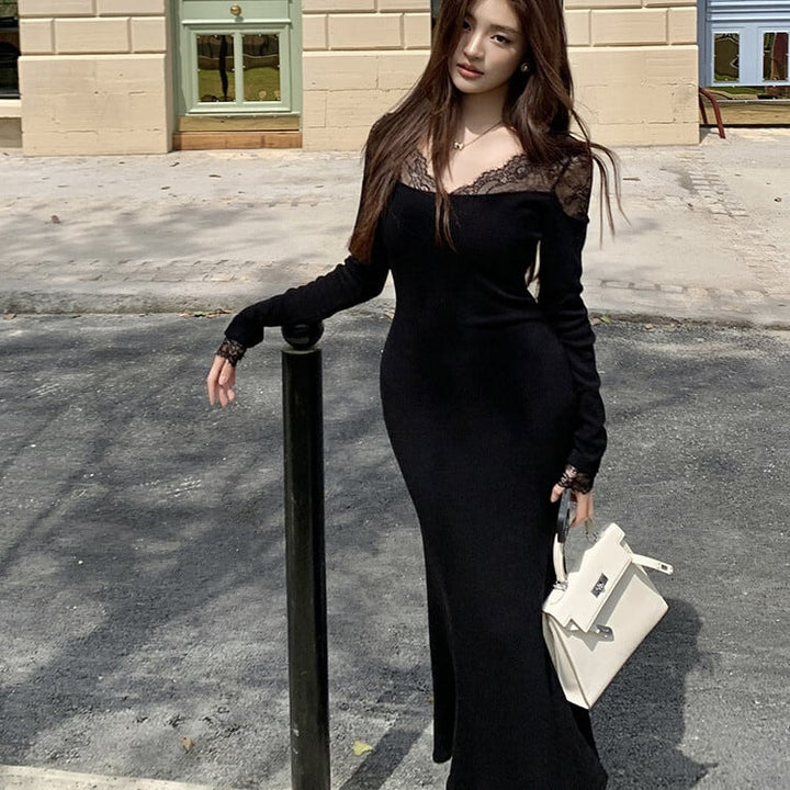 【dress】レースドッキングワンピース　M27754
